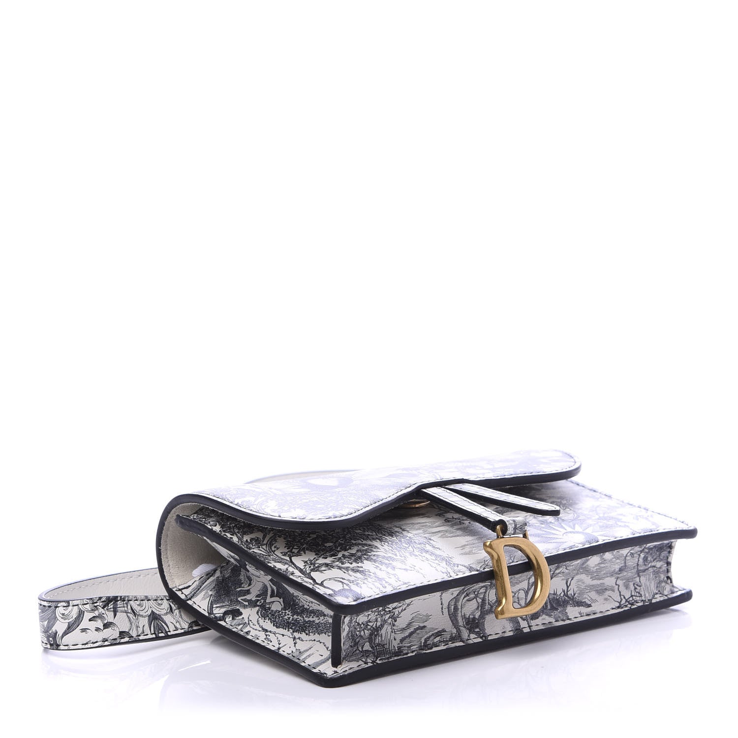 Christian Dior Calfskin Jardin Naturel Print Saddle Belt Bag Latte Multicolor 4 of 9