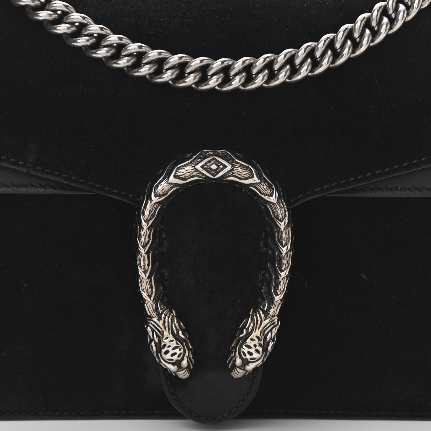 Gucci Suede Small Dionysus Shoulder Bag Black 7 of 11