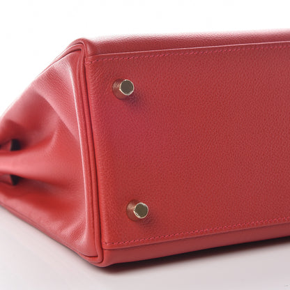 Hermes Evercolor Kelly Retourne 28 Rouge Casaque 6 of 39