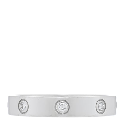 Cartier 18K White Gold 8 Diamond 4mm Wedding Band LOVE Ring 58 8.5 1 of 5
