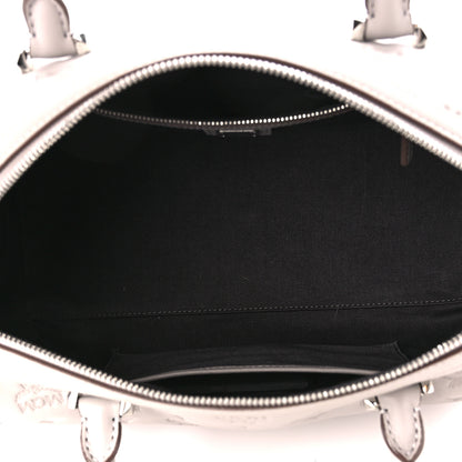 MCM Calfskin Ottomar Monogram Essential Boston Bag Dove 5 of 12