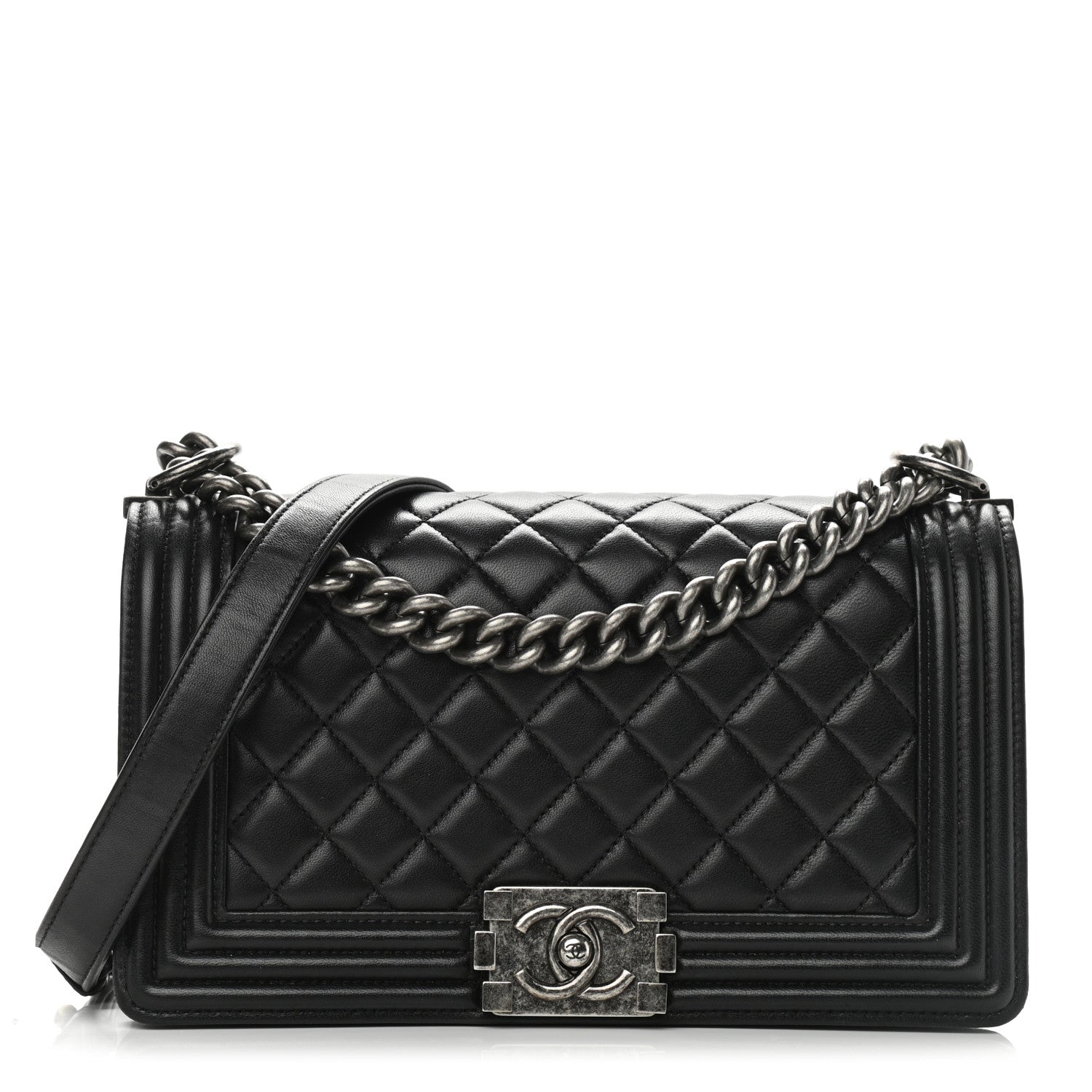 Chanel Calfskin Quilted Medium Boy Flap Black 1 of 9