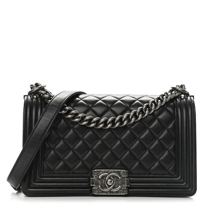 Chanel Calfskin Quilted Medium Boy Flap Black 1 of 9