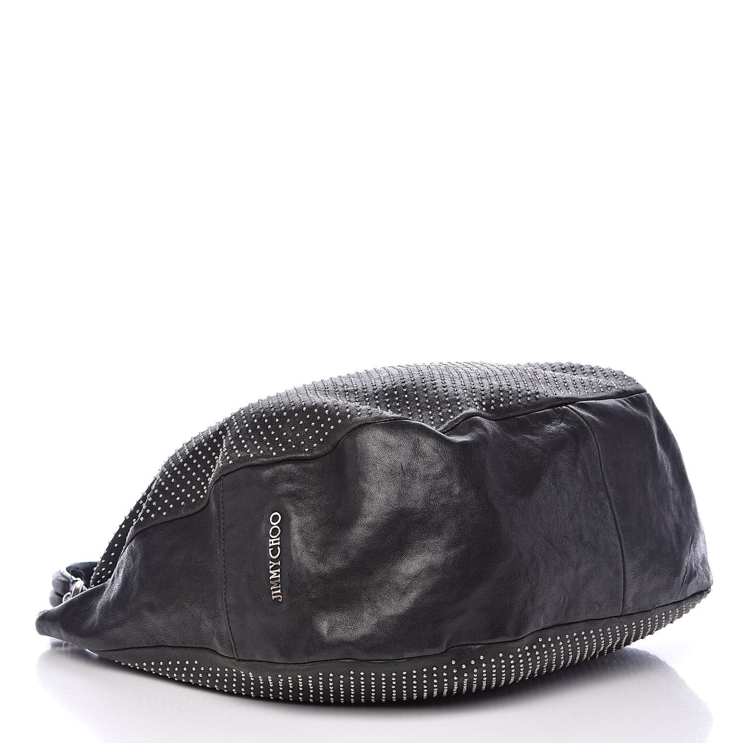Lambskin Studded Solar Hobo Black