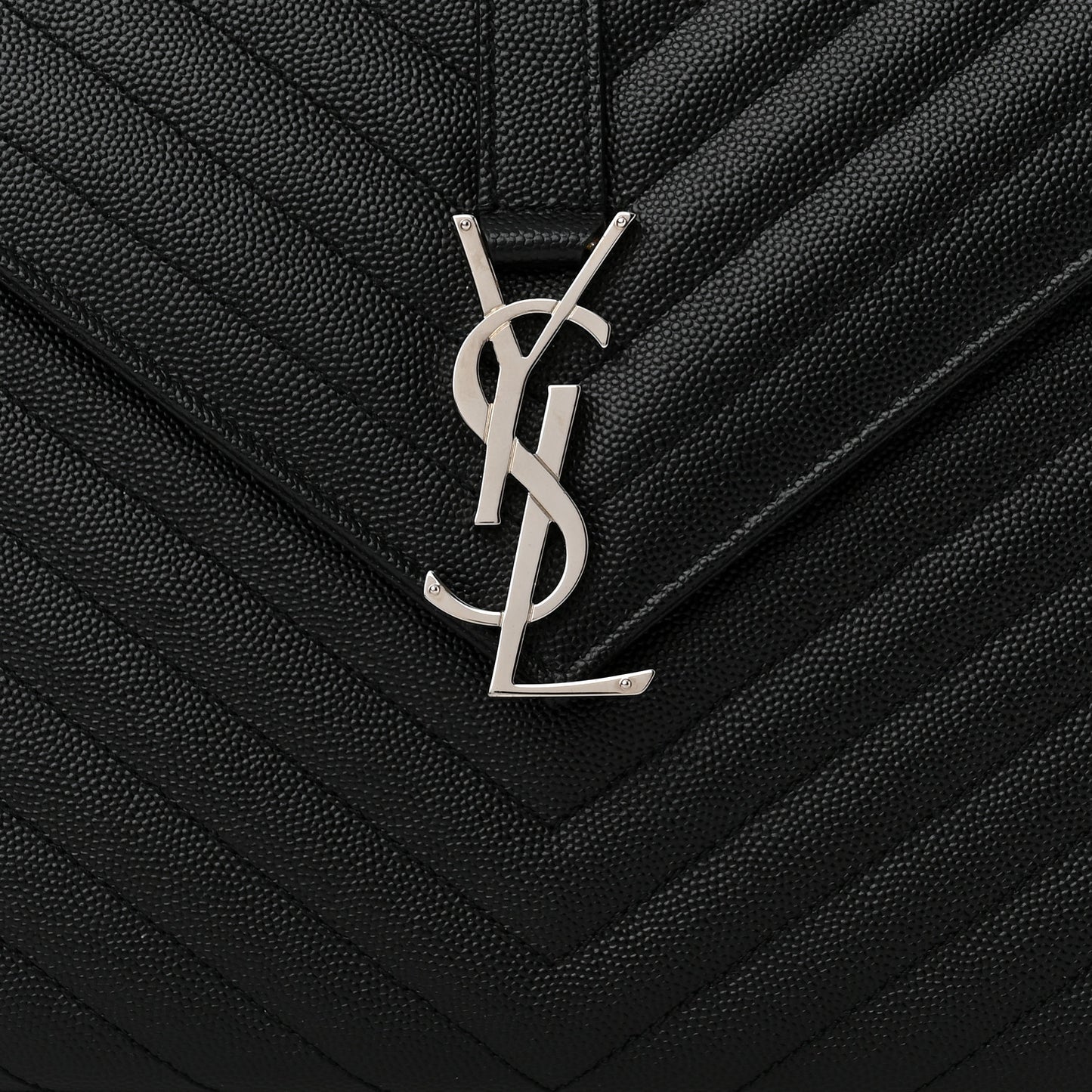 Grain De Poudre Matelasse Chevron Large Monogram Satchel Black