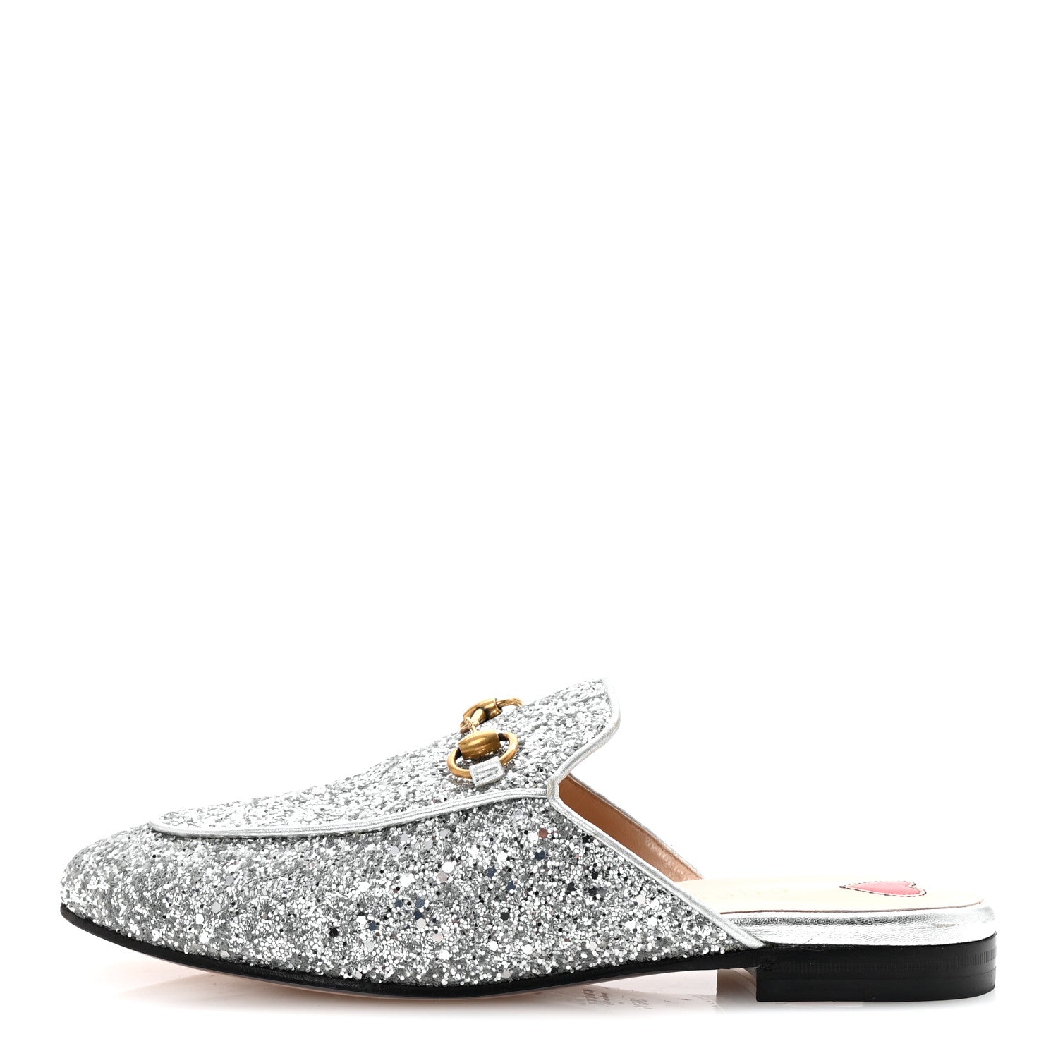 Gucci Glitter Womens Princetown Slippers 36.5 Silver 1 of 9