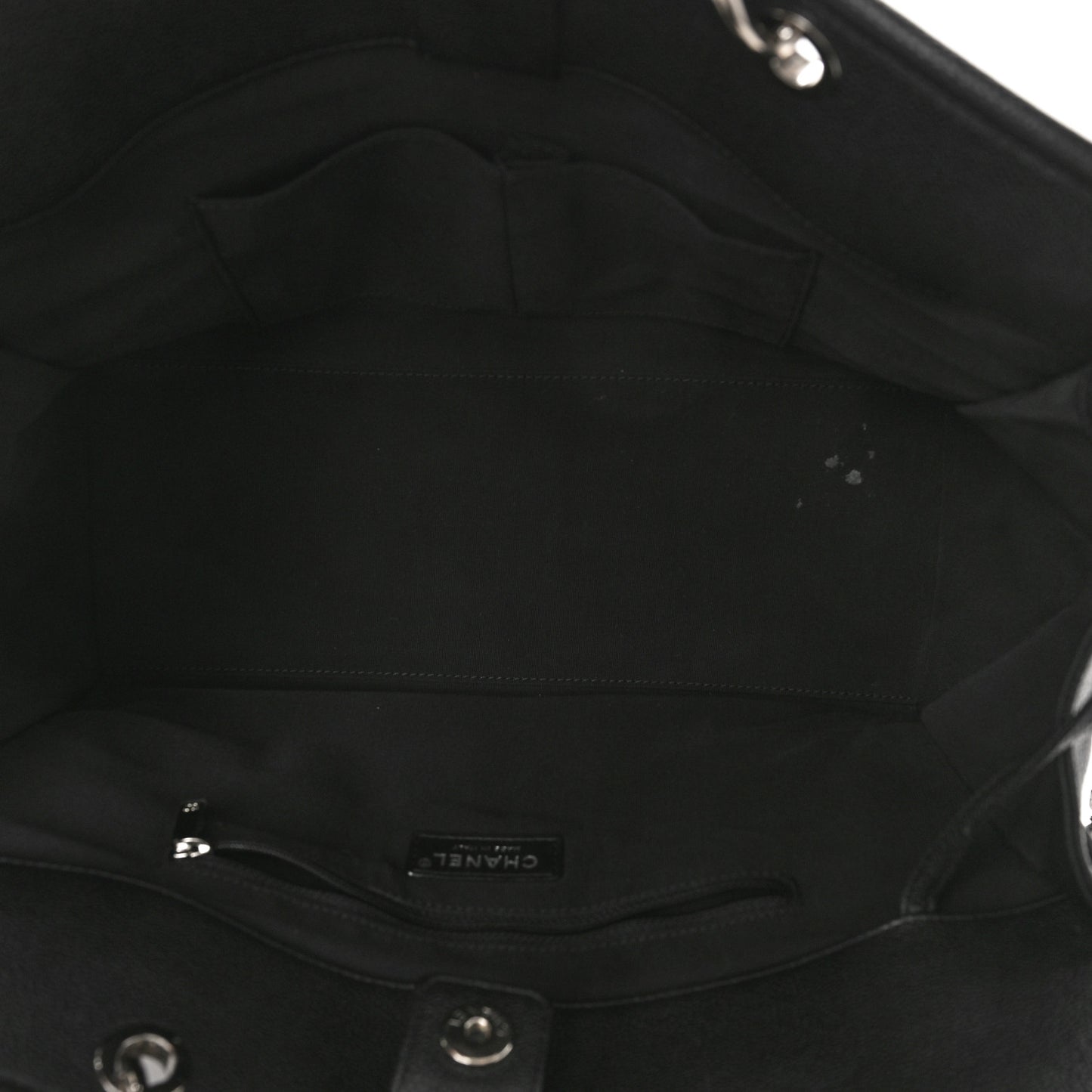 Caviar Stitched Shopping Tote Black