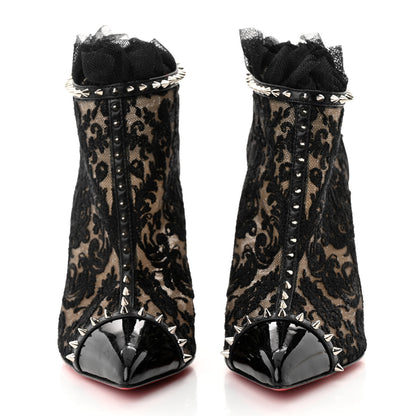Christian Louboutin Lace Studded Pigalle 100 Booties 36 Black 2 of 10
