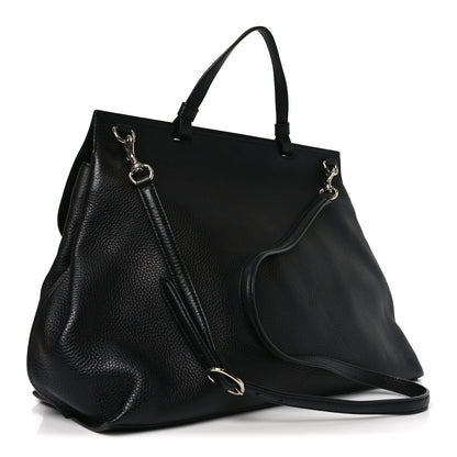 Gucci Cellarius Calfskin Large Bamboo Daily Top Handle Bag Black 3 of 9