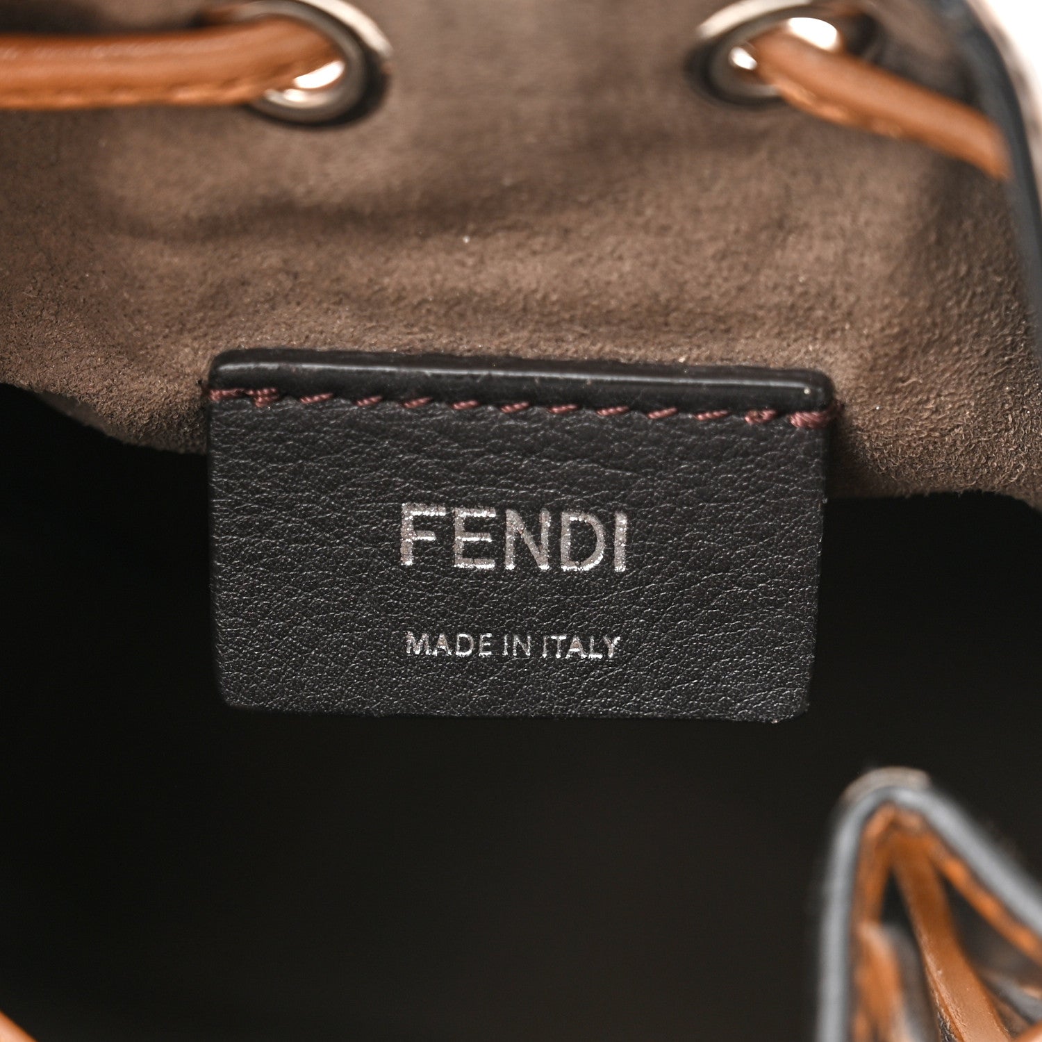 Fendi Vitello Liberty F is Fendi FF Embossed Mini Mon Tresor Bucket Bag Tobacco Black 6 of 14