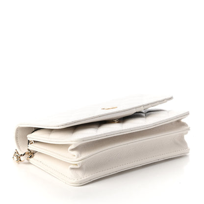 Chanel Caviar Quilted Mini Wallet On Chain WOC White 4 of 11