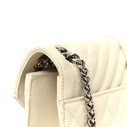 Saint Laurent Grain De Poudre Textured Mixed Matelasse Large Triquilt Monogram Satchel Porcellana 12 of 15