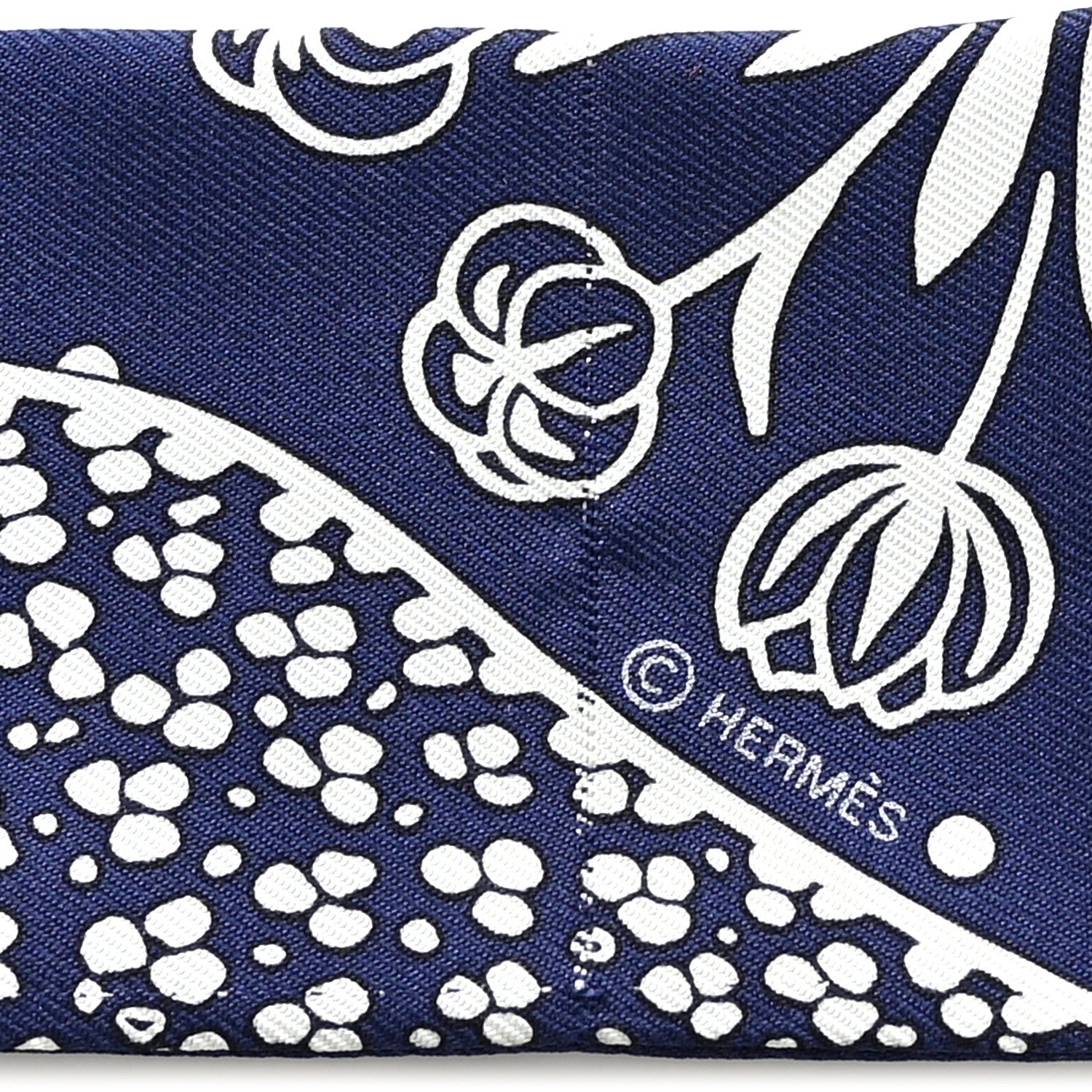 Hermes Silk Les Leopards Twilly Marine White 4 of 4