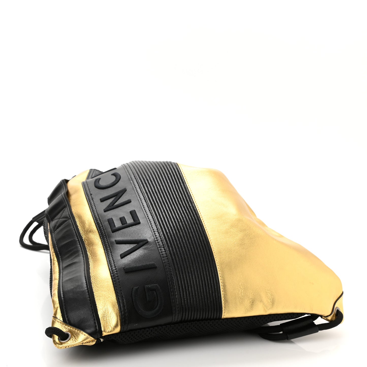 Calfskin MC3 Drawstring Backpack Bag Black Gold