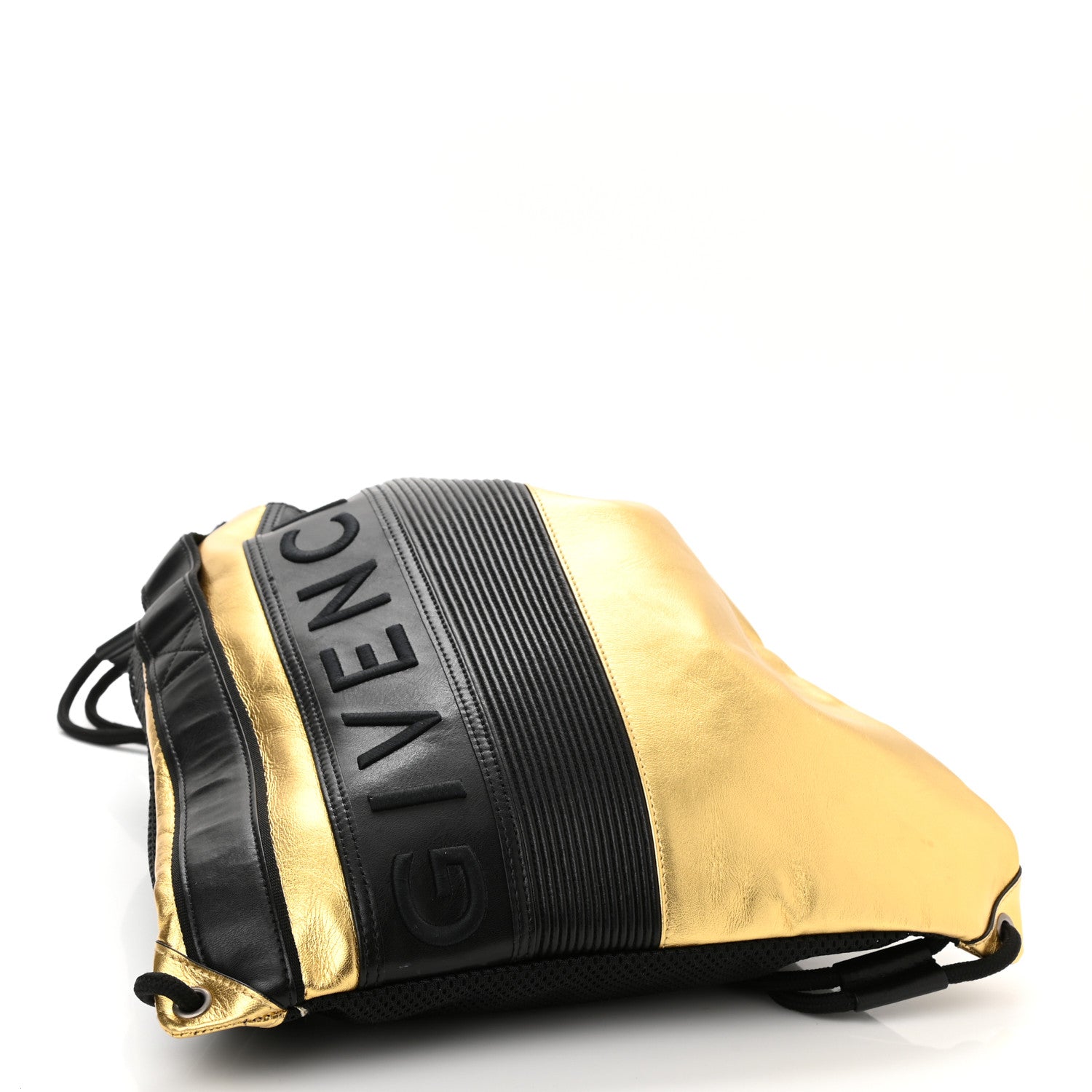 Givenchy Calfskin MC3 Drawstring Backpack Bag Black Gold 3 of 7