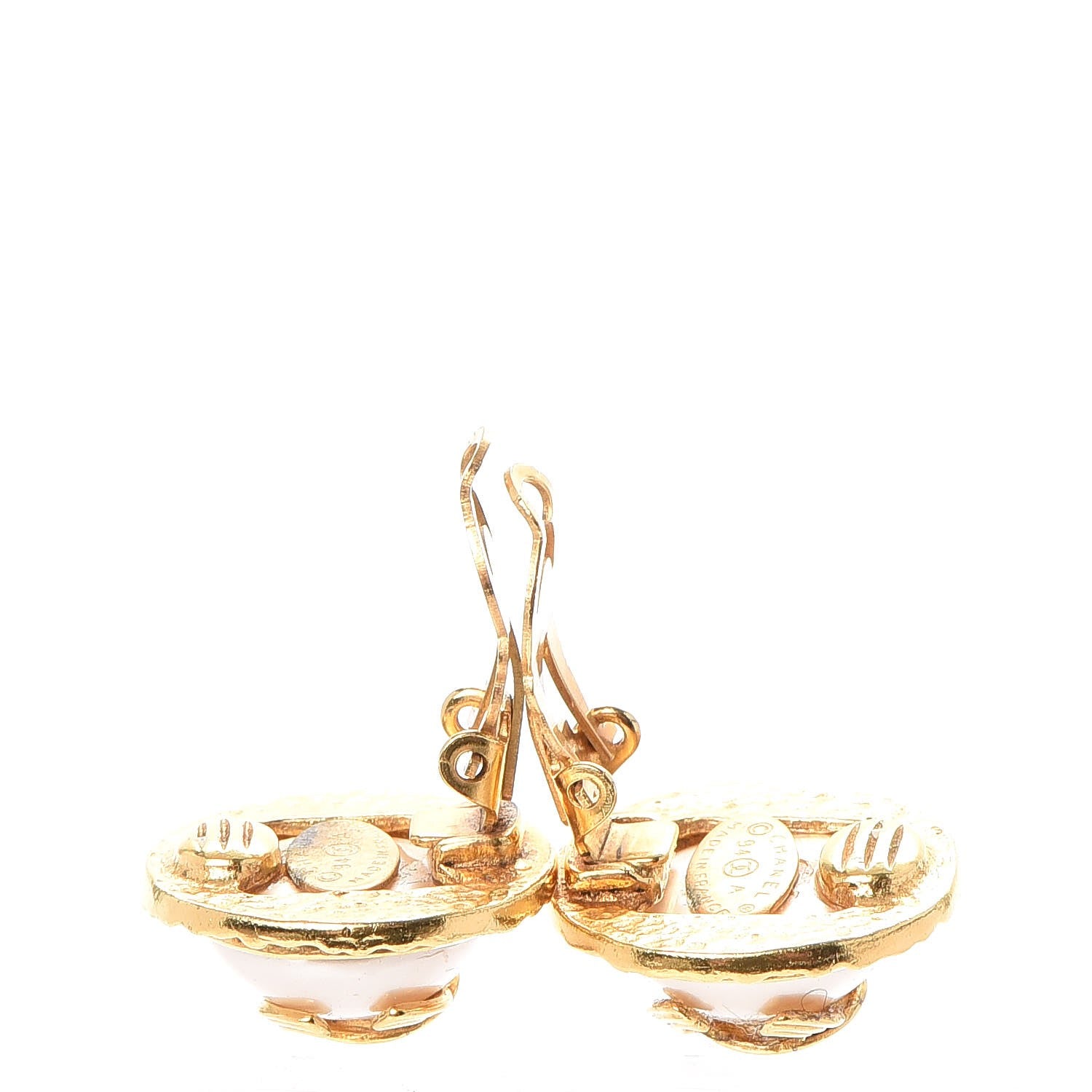 Chanel Pearl CC Clip On Earrings Gold 9 of 12