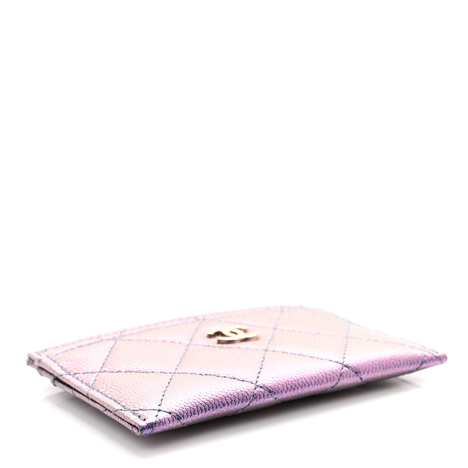 Chanel Iridescent Caviar Quilted Card Holder Dark Blue 4 of 9