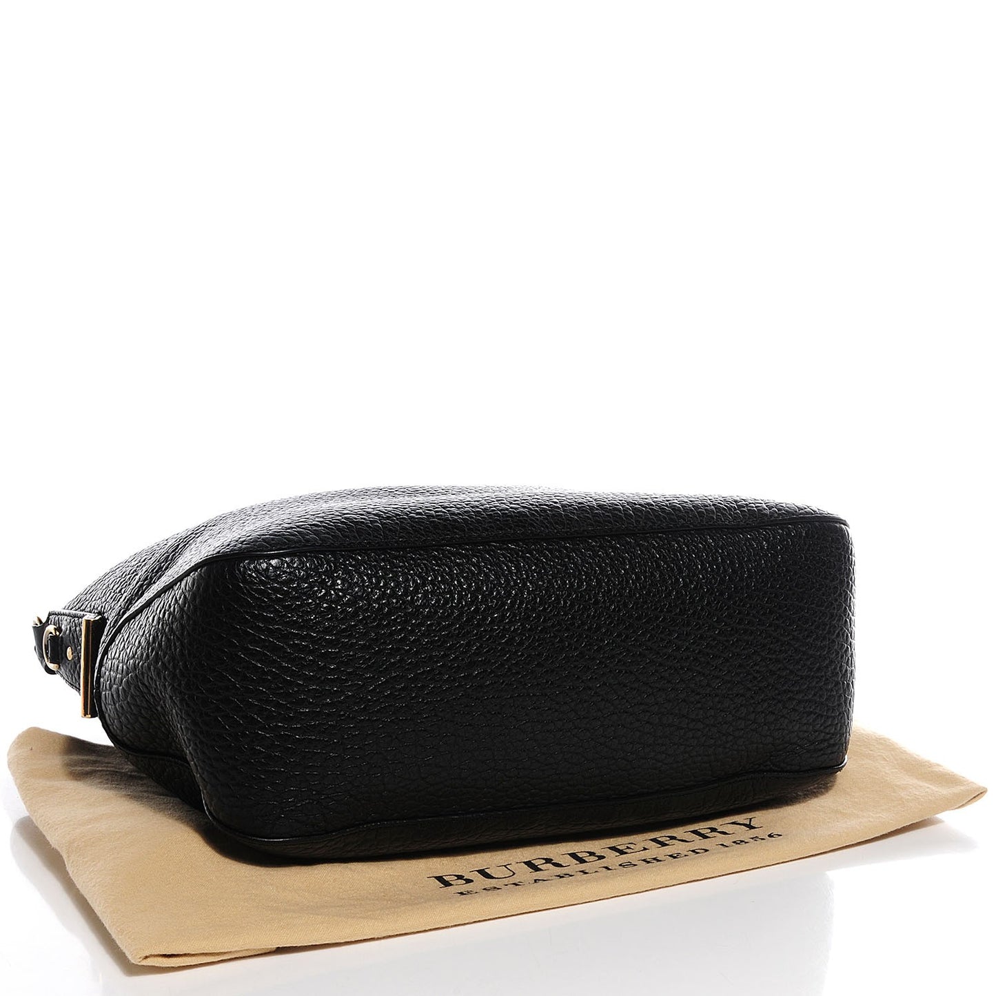 Signature Grain Calfskin Medium Hobo Black