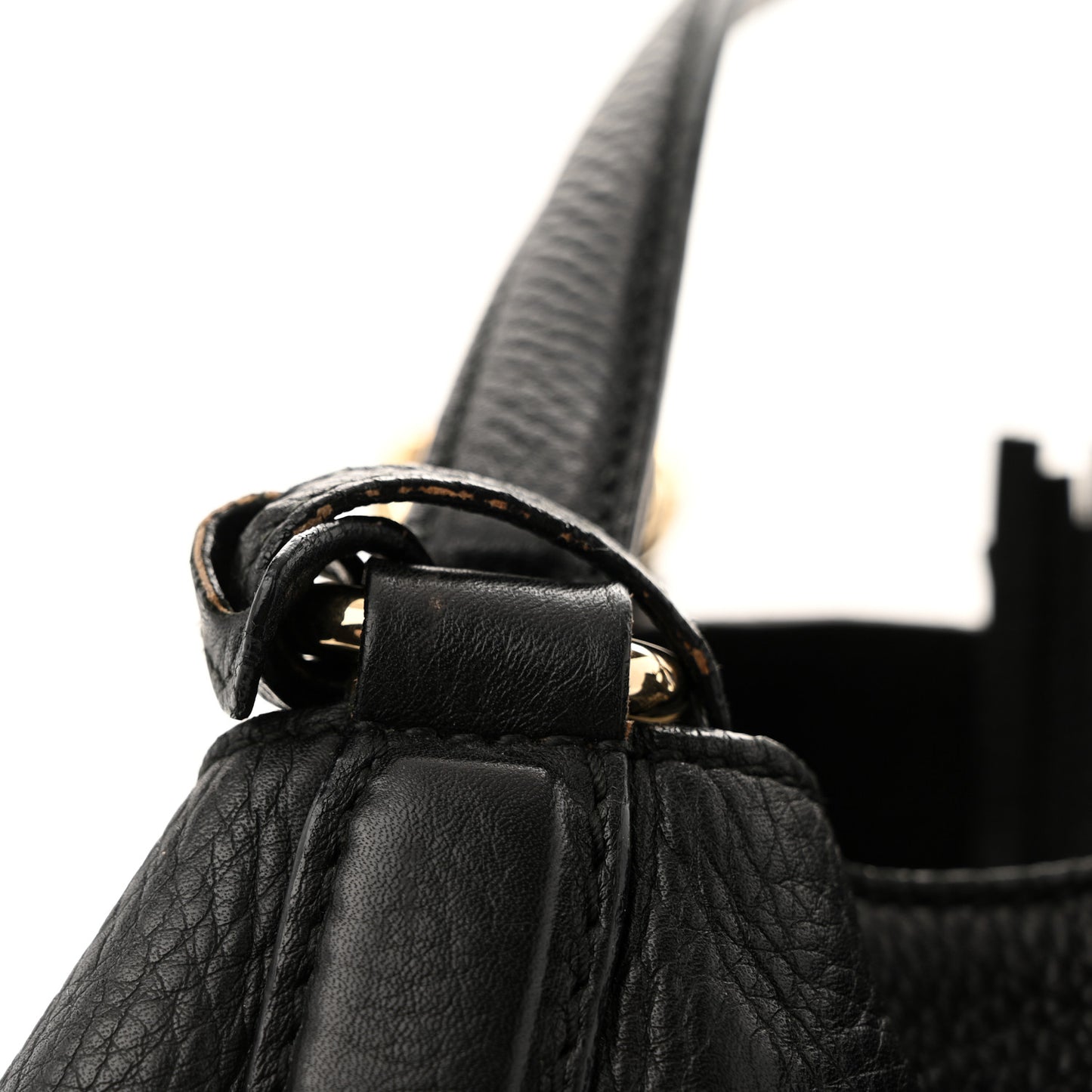 Pebbled Calfskin Medium Soho Shoulder Bag Black