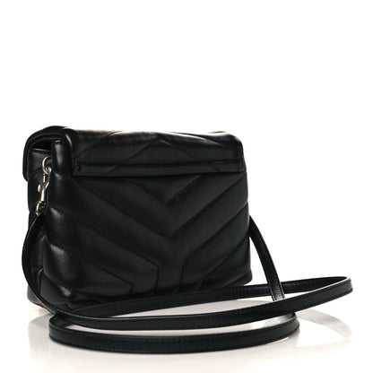 Saint Laurent Calfskin Y Quilted Monogram Toy Loulou Crossbody Bag Black 3 of 10
