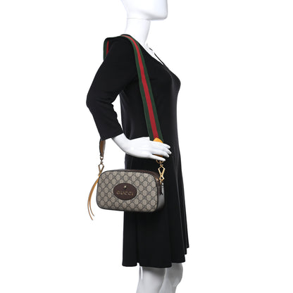 Gucci GG Supreme Monogram Web Neo Vintage Shoulder Bag Beige New Acero Crop 2 of 9