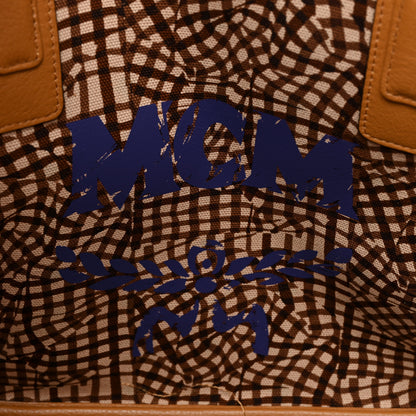 MCM Visetos Medium Liz Reversible Shopper Tote Cognac 11 of 17