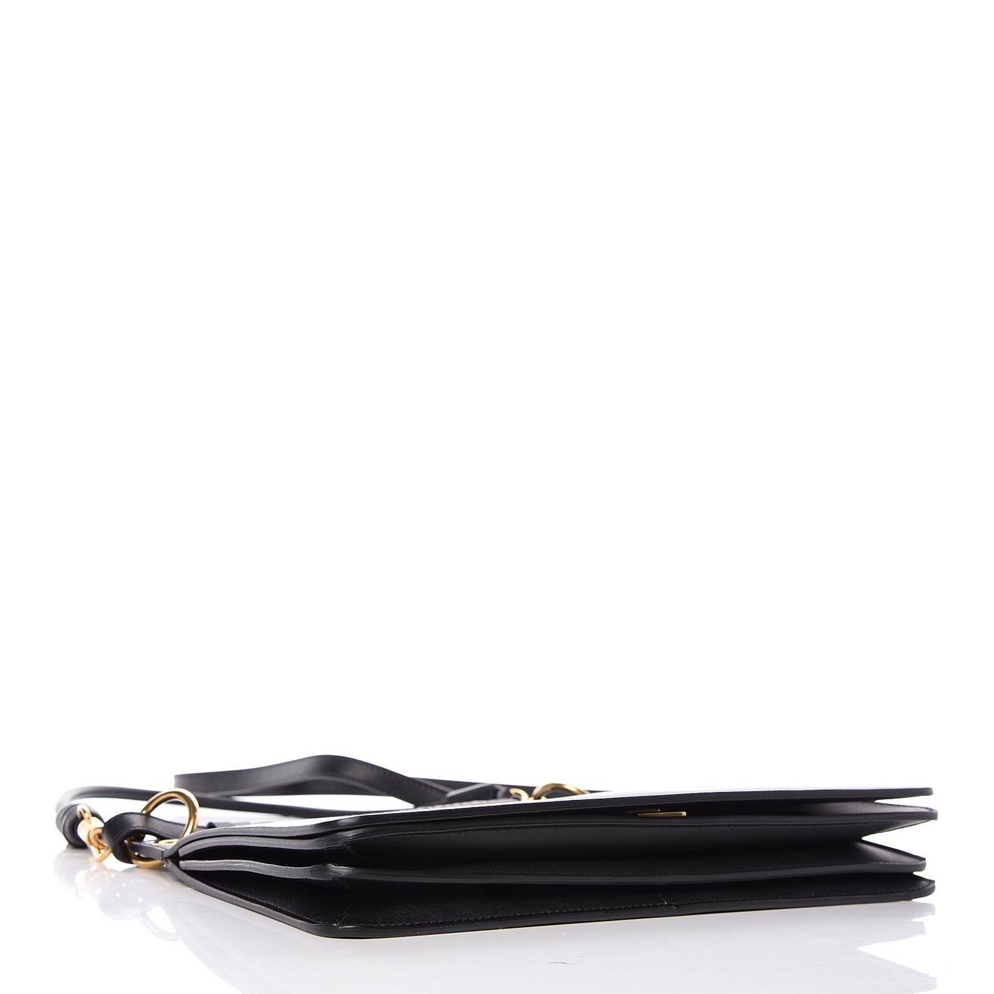 Calfskin Medium Whip Top Handle Crossbody Black