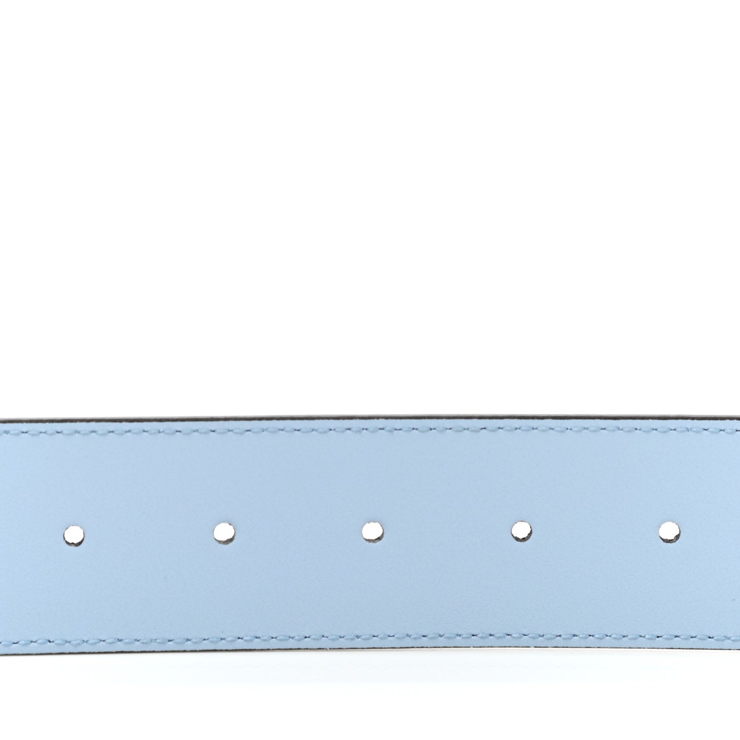 Azalea Calfskin Enamel Monochrome Double G 40mm Belt 90 36 Porcelain Light Blue