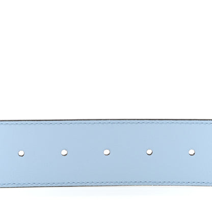 Gucci Azalea Calfskin Enamel Monochrome Double G 40mm Belt 90 36 Porcelain Light Blue 3 of 8