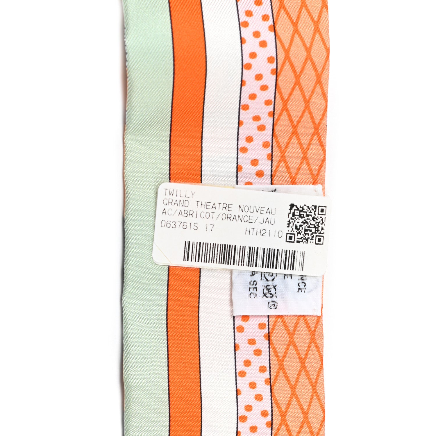 Hermes Silk Twilly Grand Theatre Nouveau Abricot Orange Jaune 4 of 4