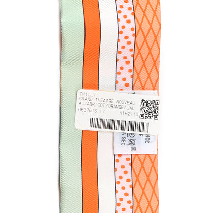 Hermes Silk Twilly Grand Theatre Nouveau Abricot Orange Jaune 4 of 4