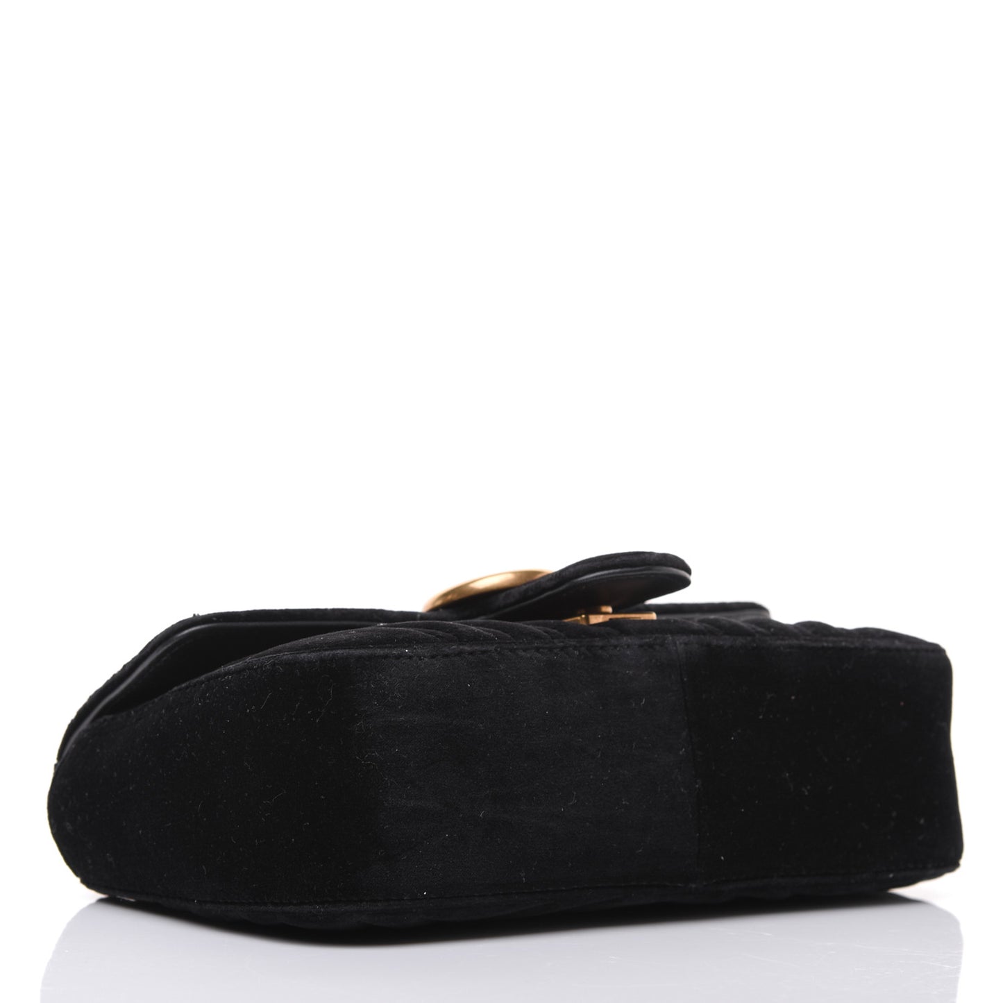 Velvet Matelasse Mini GG Marmont Shoulder Bag Black