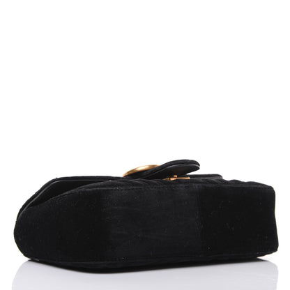 Gucci Velvet Matelasse Mini GG Marmont Shoulder Bag Black 4 of 18