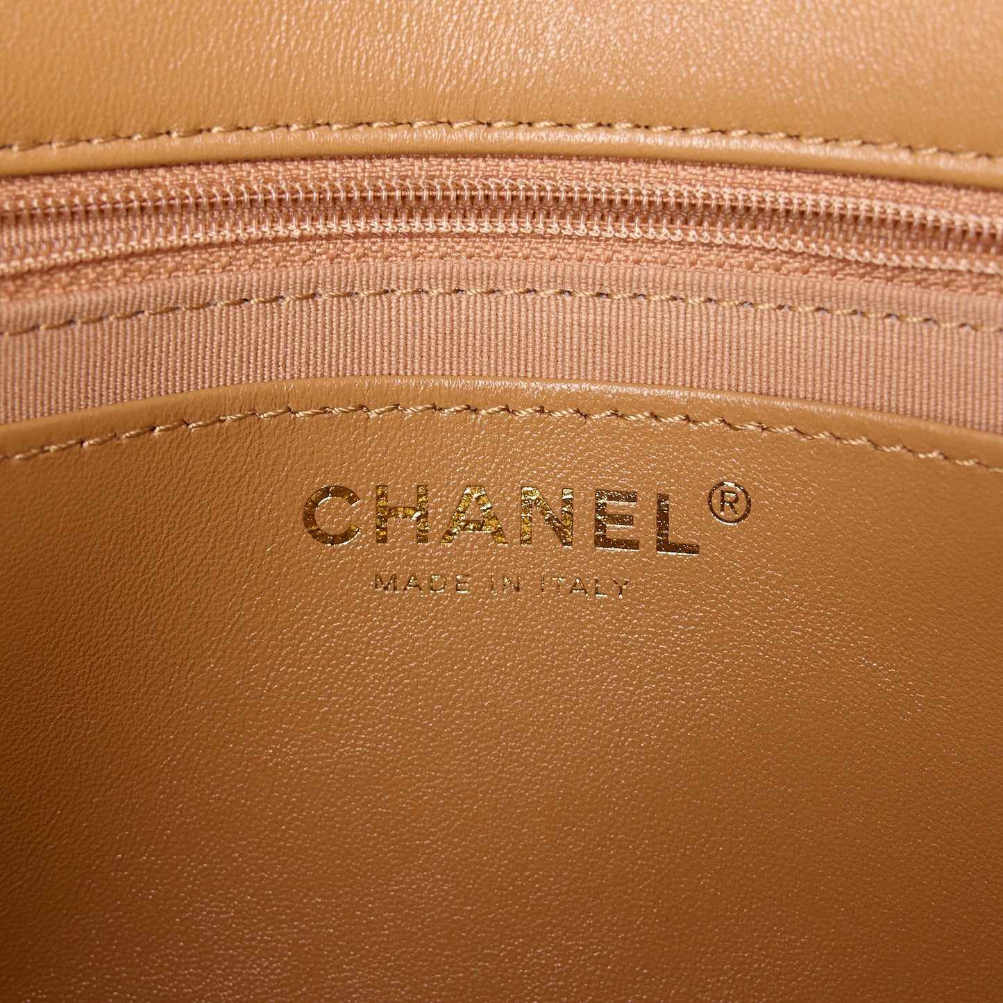 Lambskin Quilted Large CC Funky Town Flap Beige