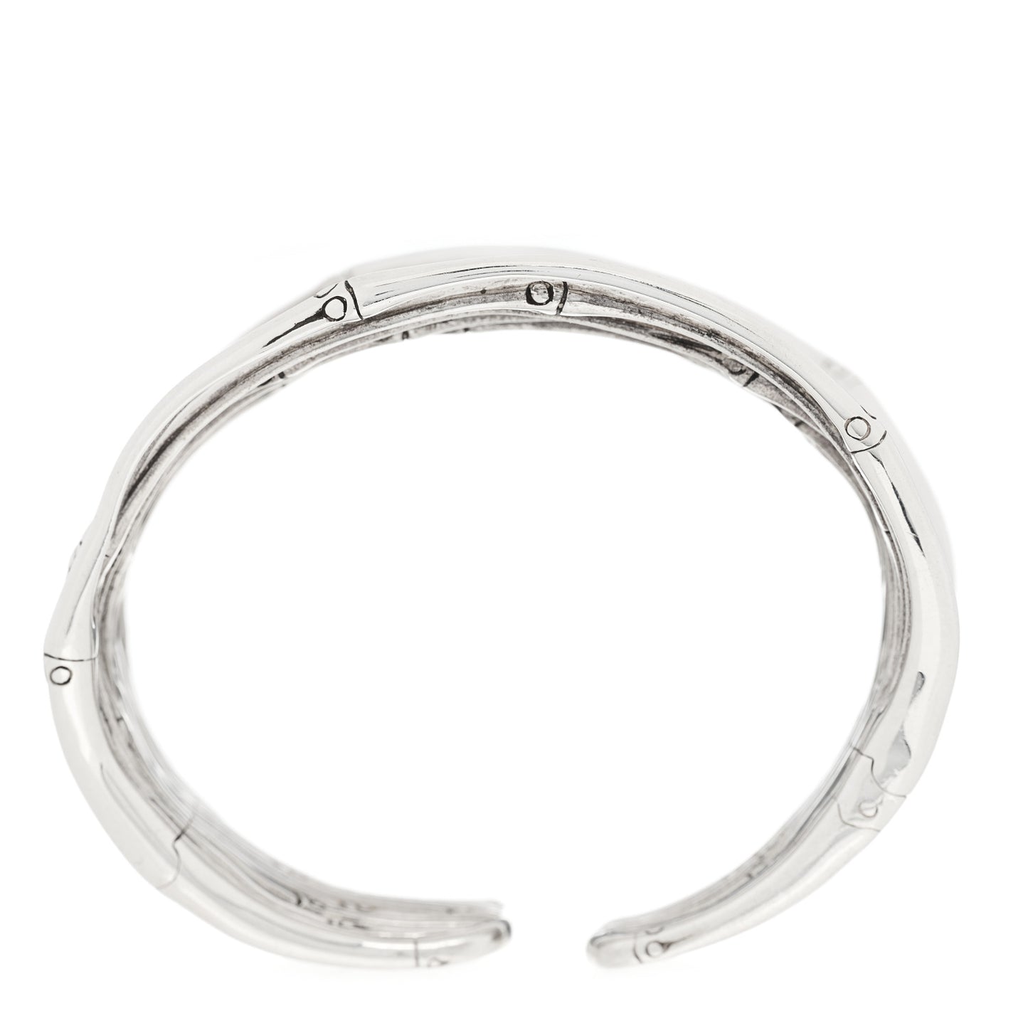 Sterling Silver Wide Bamboo Lava Flex Cuff Bracelet