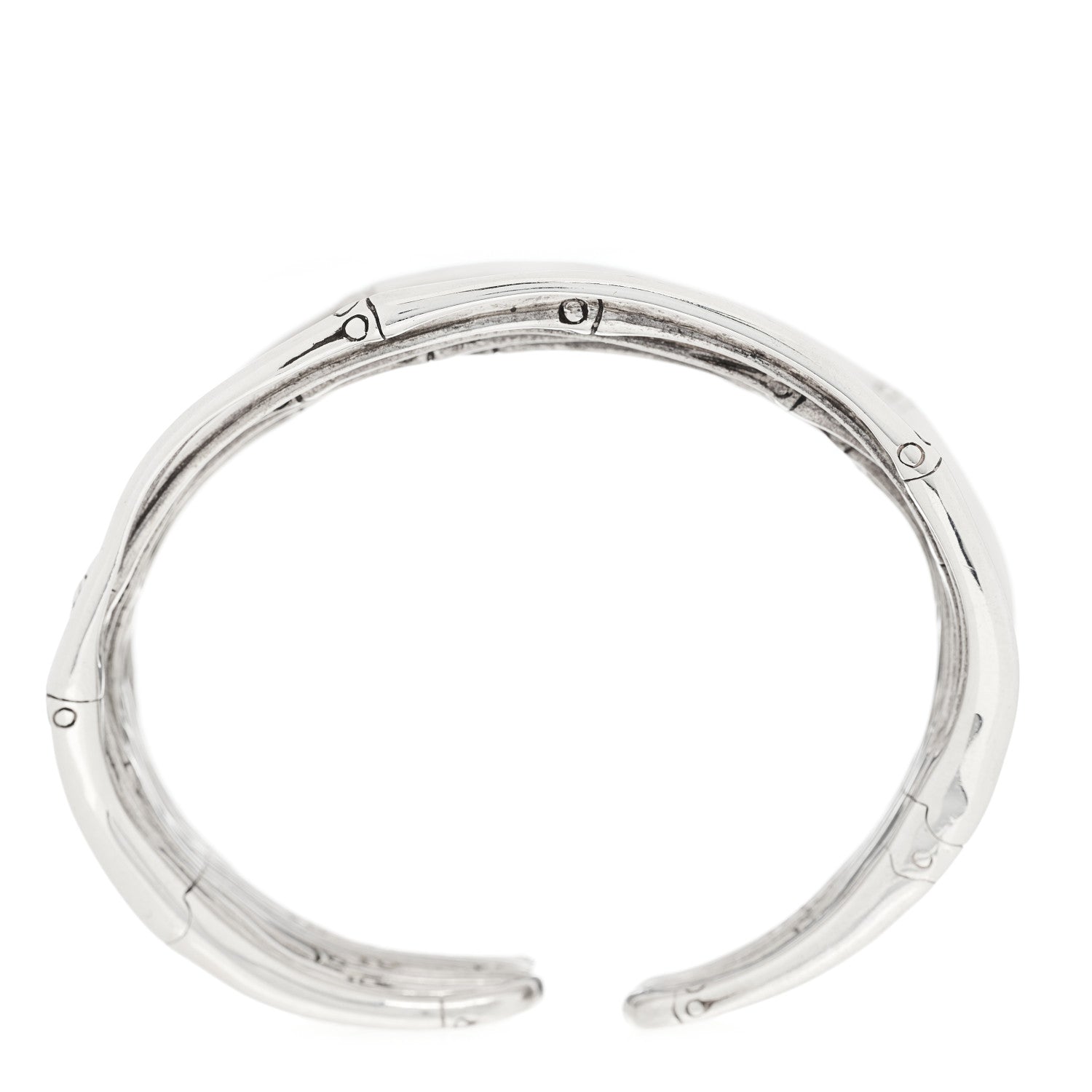 John Hardy Sterling Silver Wide Bamboo Lava Flex Cuff Bracelet 4 of 5