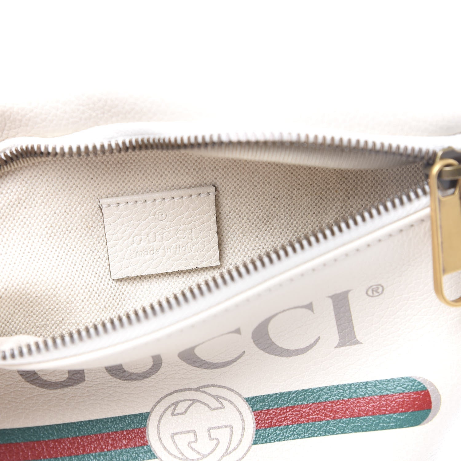 Gucci Grained Calfskin Small Logo Belt Bag White 5 of 9