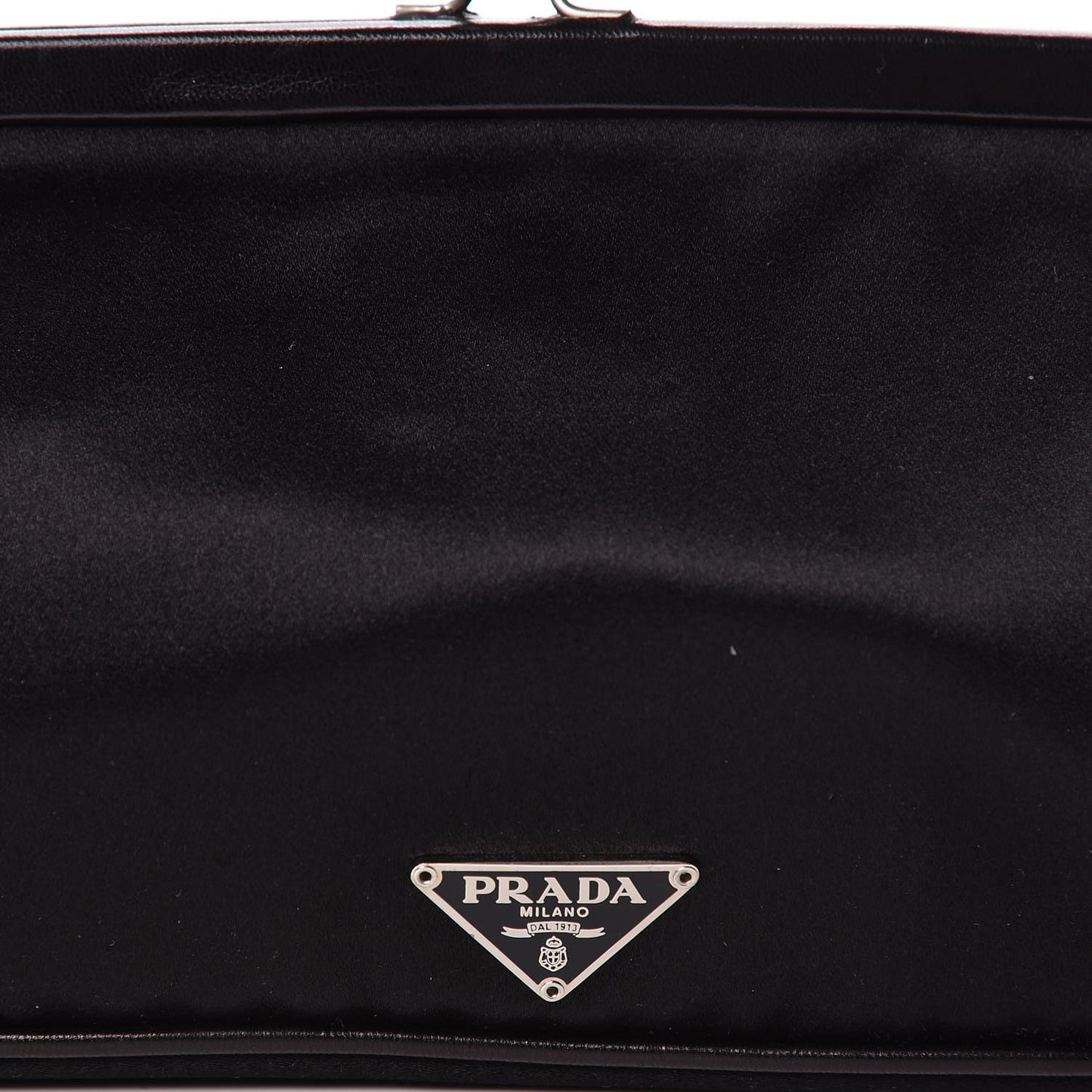Satin Kisslock Clutch Black