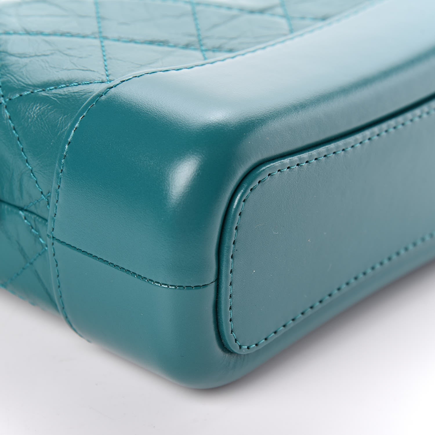 Chanel Aged Calfskin Quilted Small Gabrielle Hobo Turquoise 10 of 11