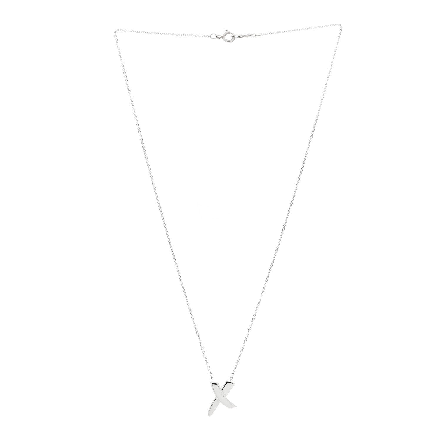 Tiffany Sterling Silver Paloma Picasso Graffiti X Pendant Necklace 3 of 5