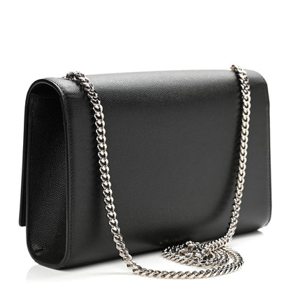 Saint Laurent Grain De Poudre Medium Classic Monogram Kate Satchel Black 3 of 11