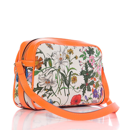 Gucci Canvas Flora Floral Shoulder Bag White Orange Fluo 2 of 9