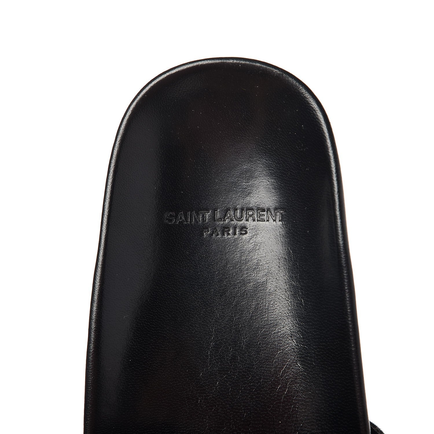 Saint Laurent Lambskin Joan Slide Sandals 39.5 Black 6 of 9