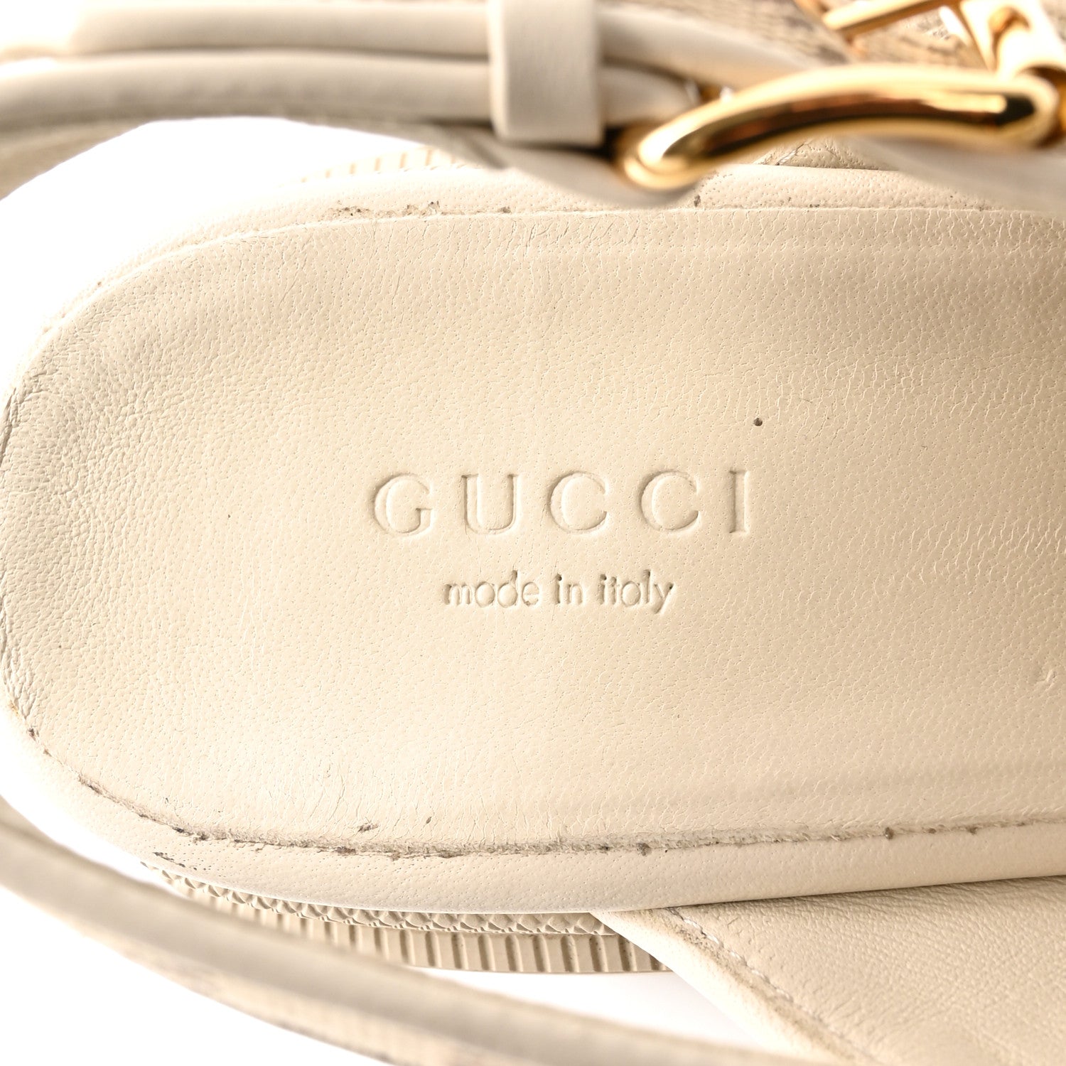 Gucci Monogram Granada Kid Trip 40/72mm Lug Sole Sandals 40.5 Beige Ebony Mystic White 7 of 13