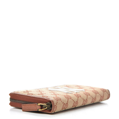 Gucci X MLB GG Monogram NY Yankees Zip Around Wallet Beige Ruggine Ivory 4 of 9