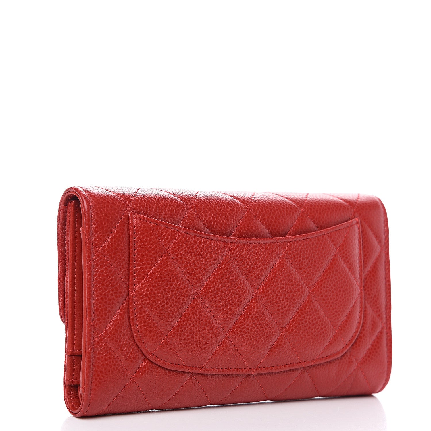 Chanel Caviar Quilted Large Flap Wallet Red 2 of 7