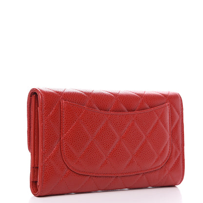 Chanel Caviar Quilted Large Flap Wallet Red 2 of 7