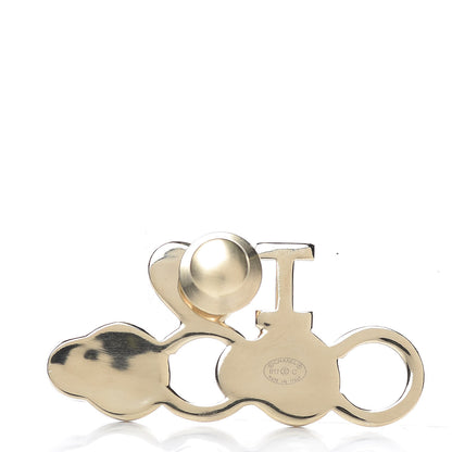 Chanel Metal Resin Pearl I Love Coco Brooch Gold Brown Pink 3 of 4