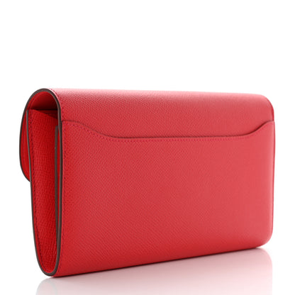 Hermes Epsom Constance Long Wallet Rouge Casaque 3 of 7