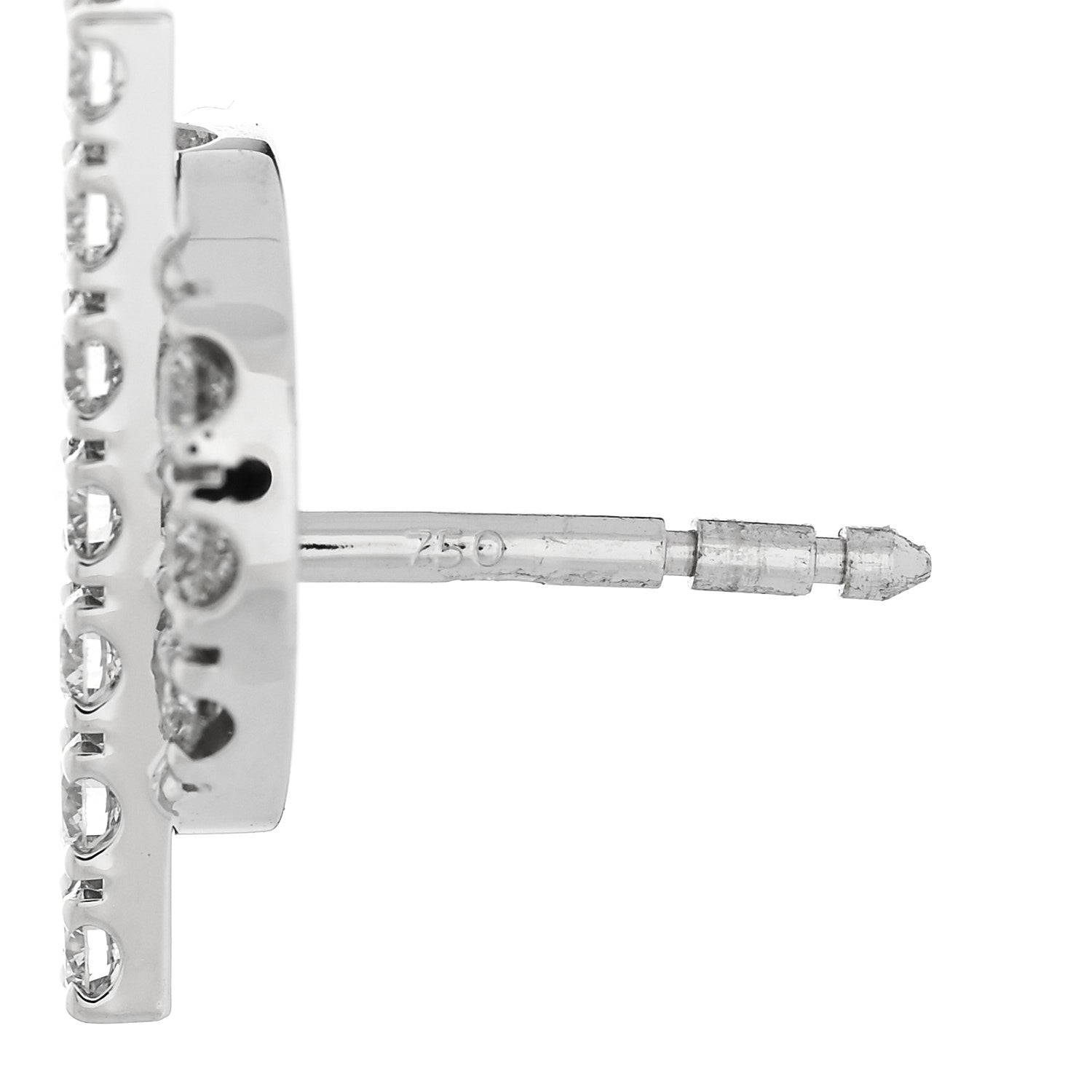 Hermes 18K White Gold Diamond Finesse Earrings 4 of 6
